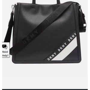 NEW DONNA KARAN DKNY Black and White Designer Leather Handbag /Satchel